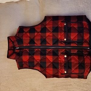 Plaid puffer vest excellent high neck